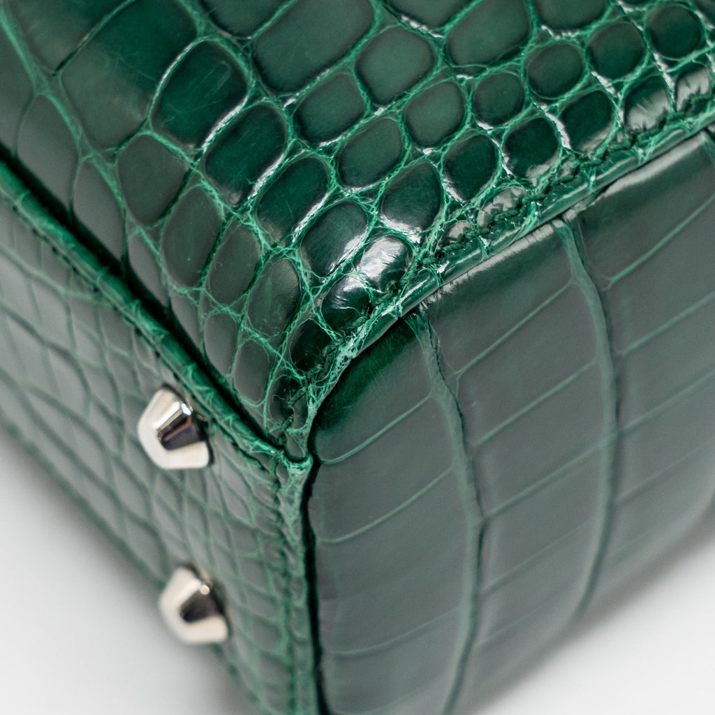 DIOR MINI LADY DIOR CROCODILE GREEN SHW