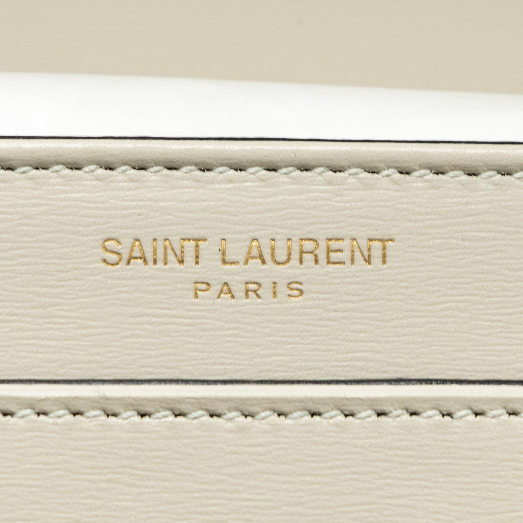 SAINT LAURENT SMALL SOLFERINO SATCHEL CROSSBODY BAG WHITE GHW