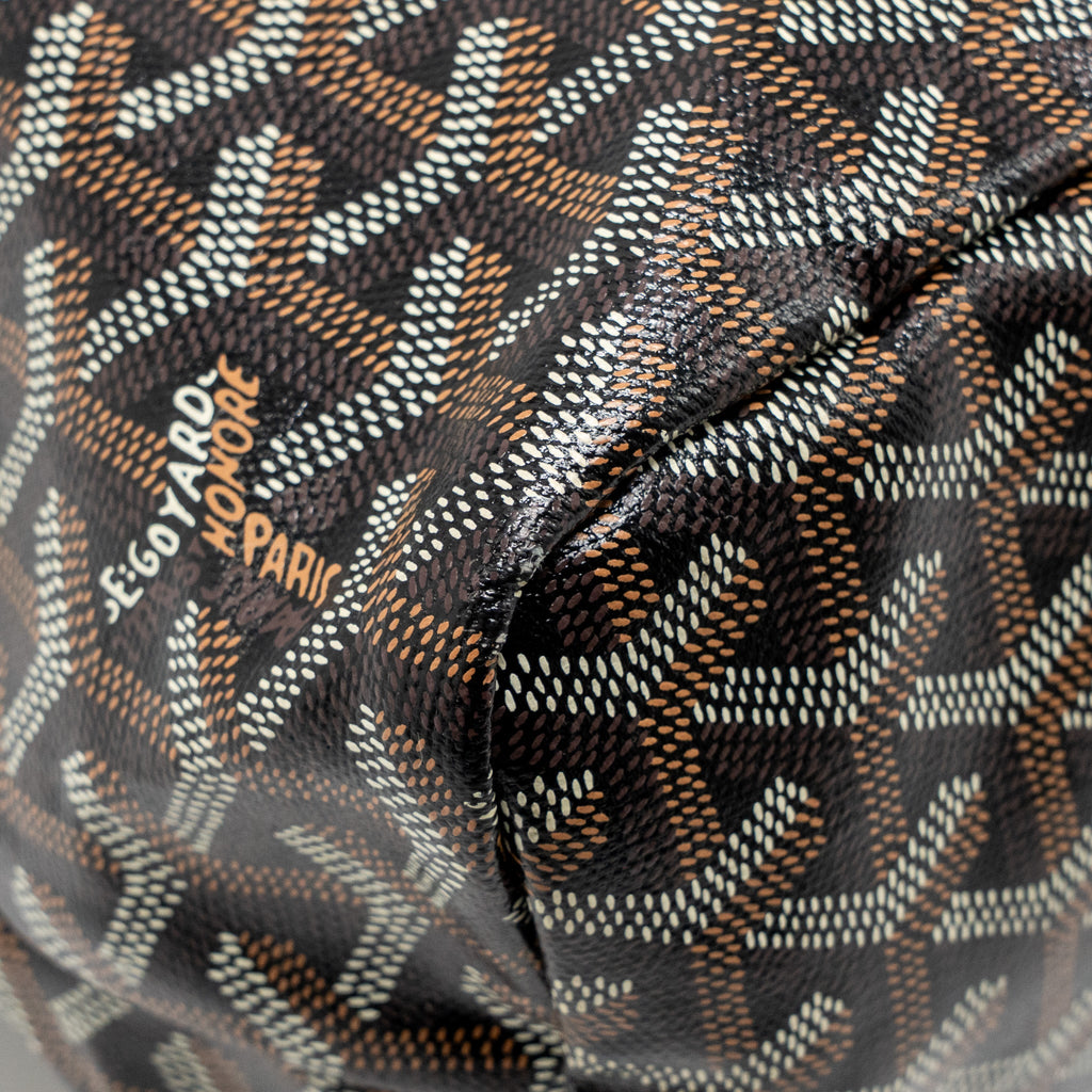 GOYARD BOHEME HOBO BAG GOYARDINE CANVAS/CALFSKIN BLACK SHW