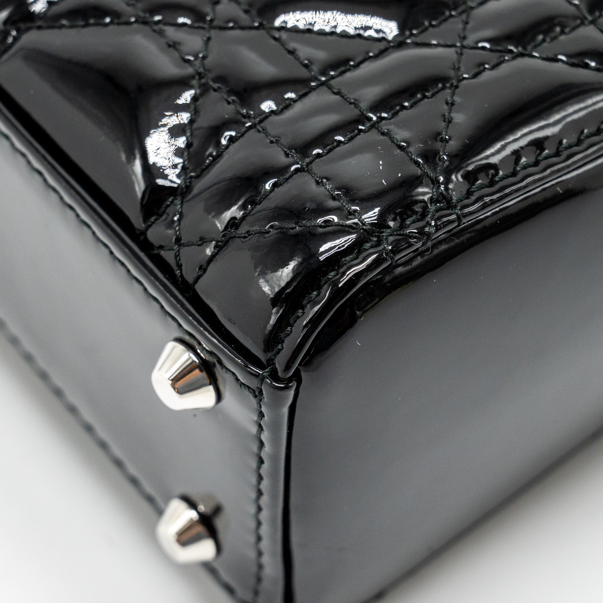 DIOR MINI LADY DIOR PATENT BLACK SHW
