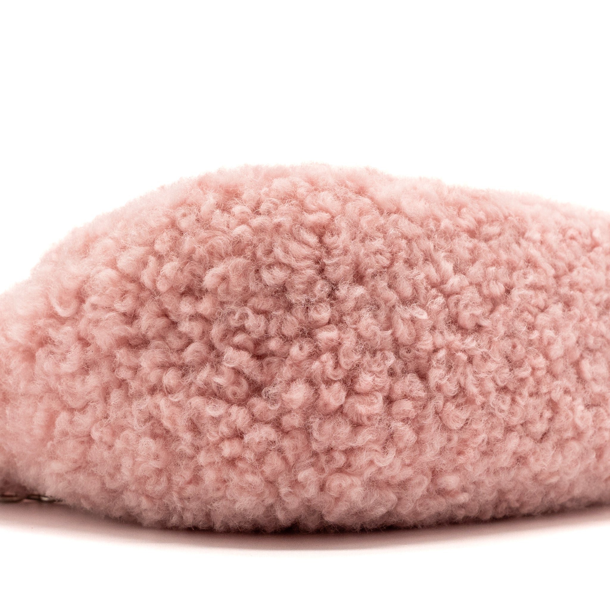 MIU MIU WANDER MATELASSÉ MINI HOBO BAG SHEARLING LIGHT PINK SHW