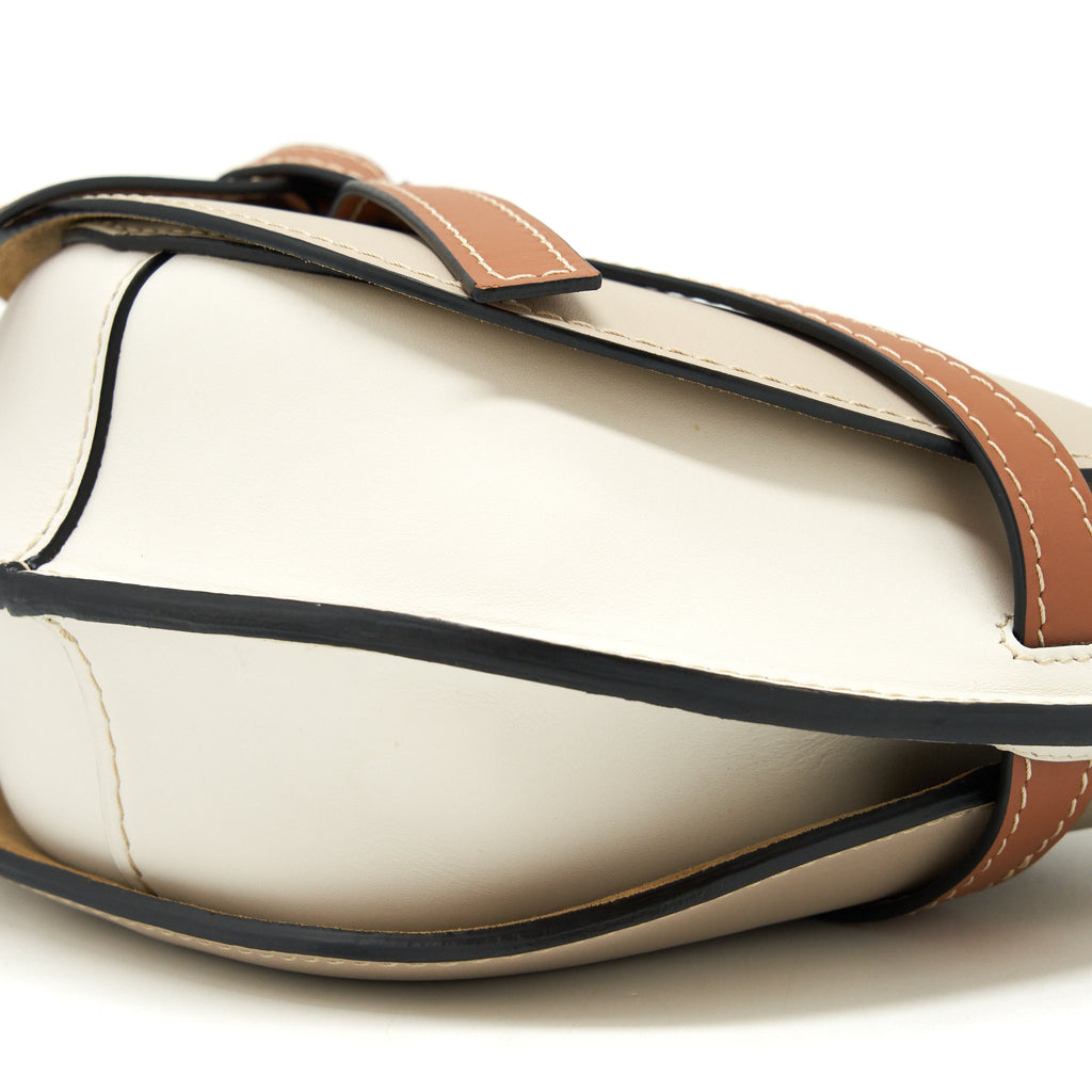 LOEWE SMALL GATE BAG SOFT CALFSKIN OAT/ WHITE MULTICOLOUR