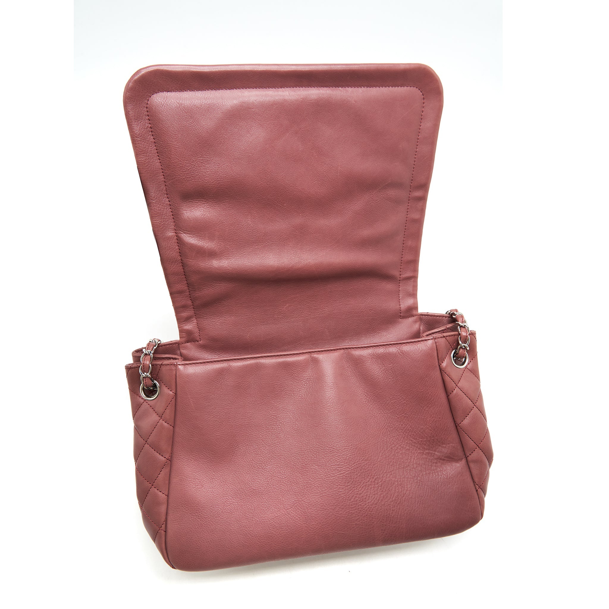 CHANEL FLAP TOTE BAG BROWN SHW