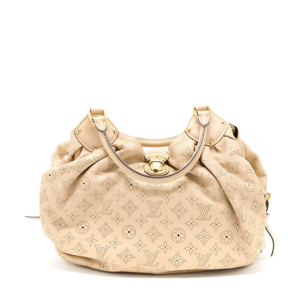 LOUIS VUITTON MAHINA HINA SHOULDER BAG BEIGE GHW