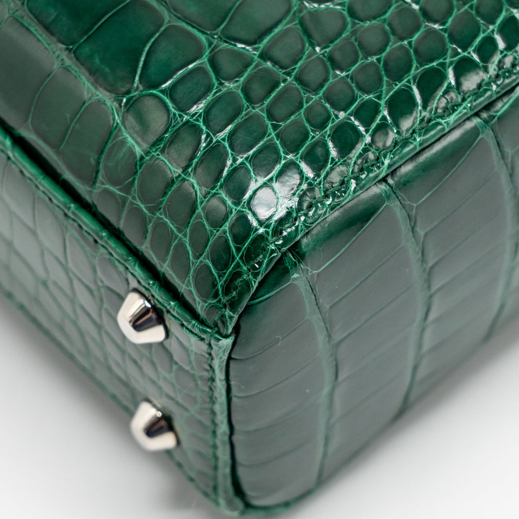 DIOR MINI LADY DIOR CROCODILE GREEN SHW