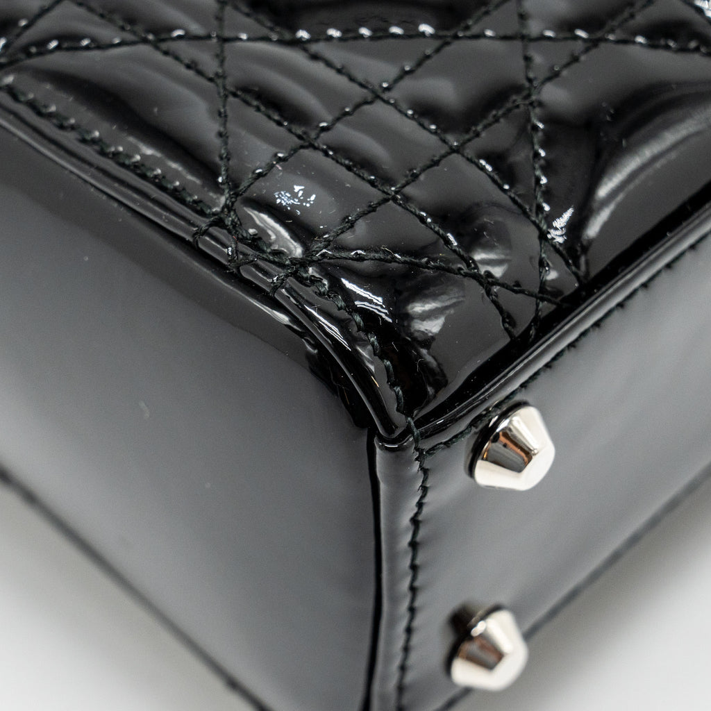 DIOR MINI LADY DIOR PATENT BLACK SHW
