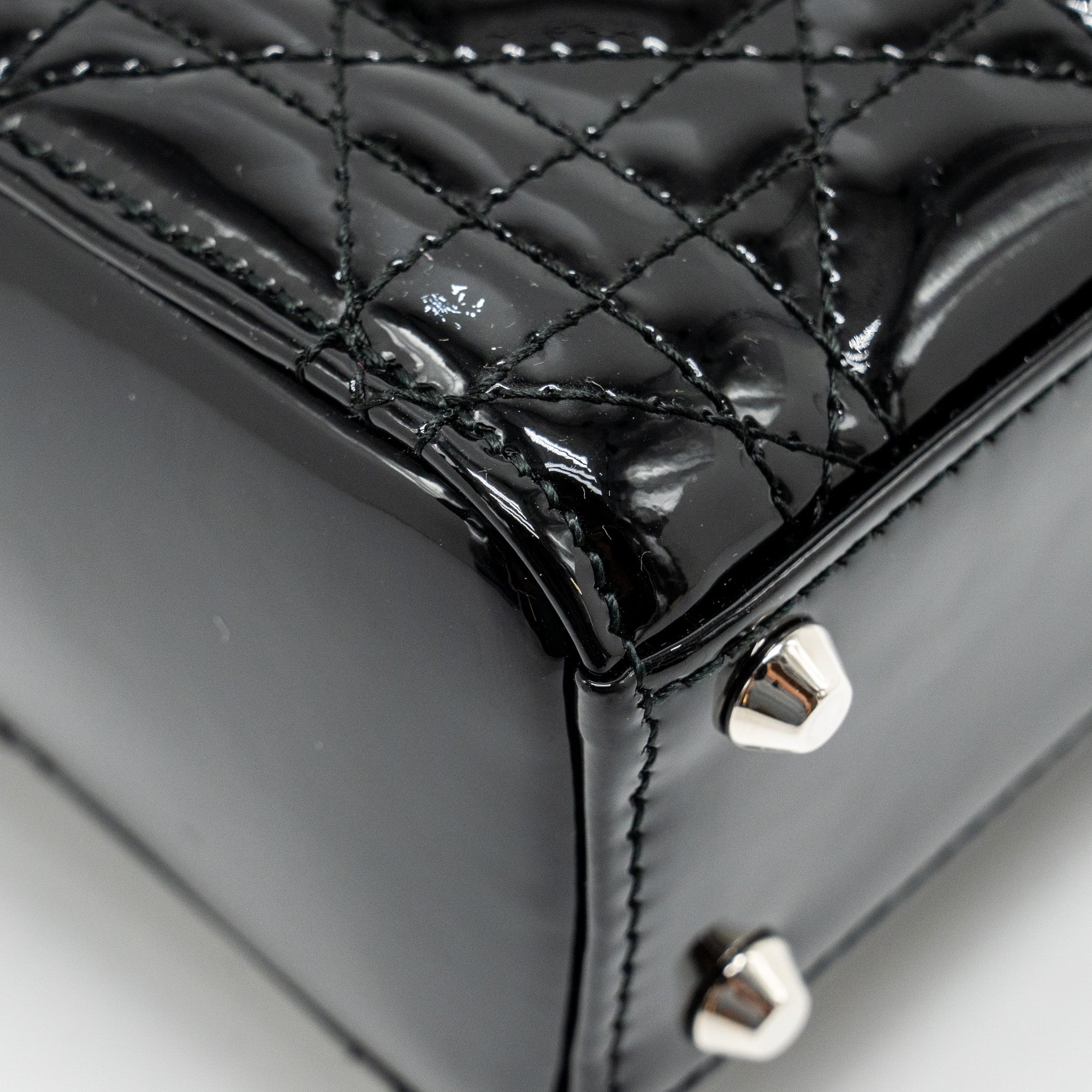 DIOR MINI LADY DIOR PATENT BLACK SHW