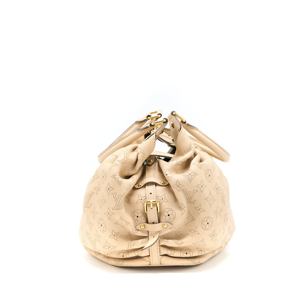 LOUIS VUITTON MAHINA HINA SHOULDER BAG BEIGE GHW