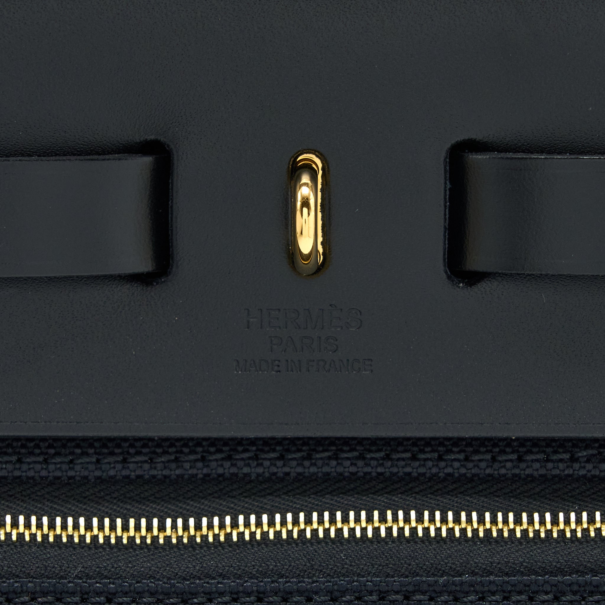 HERMES HERBAG ZIP 31 BAG CANVAS/HUNTER BLACK GHW