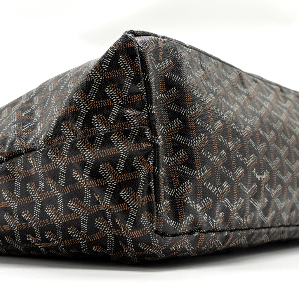 GOYARD SAINT LOUIS PM TOTE BAG GOYARDINE CANVAS BLACK SHW