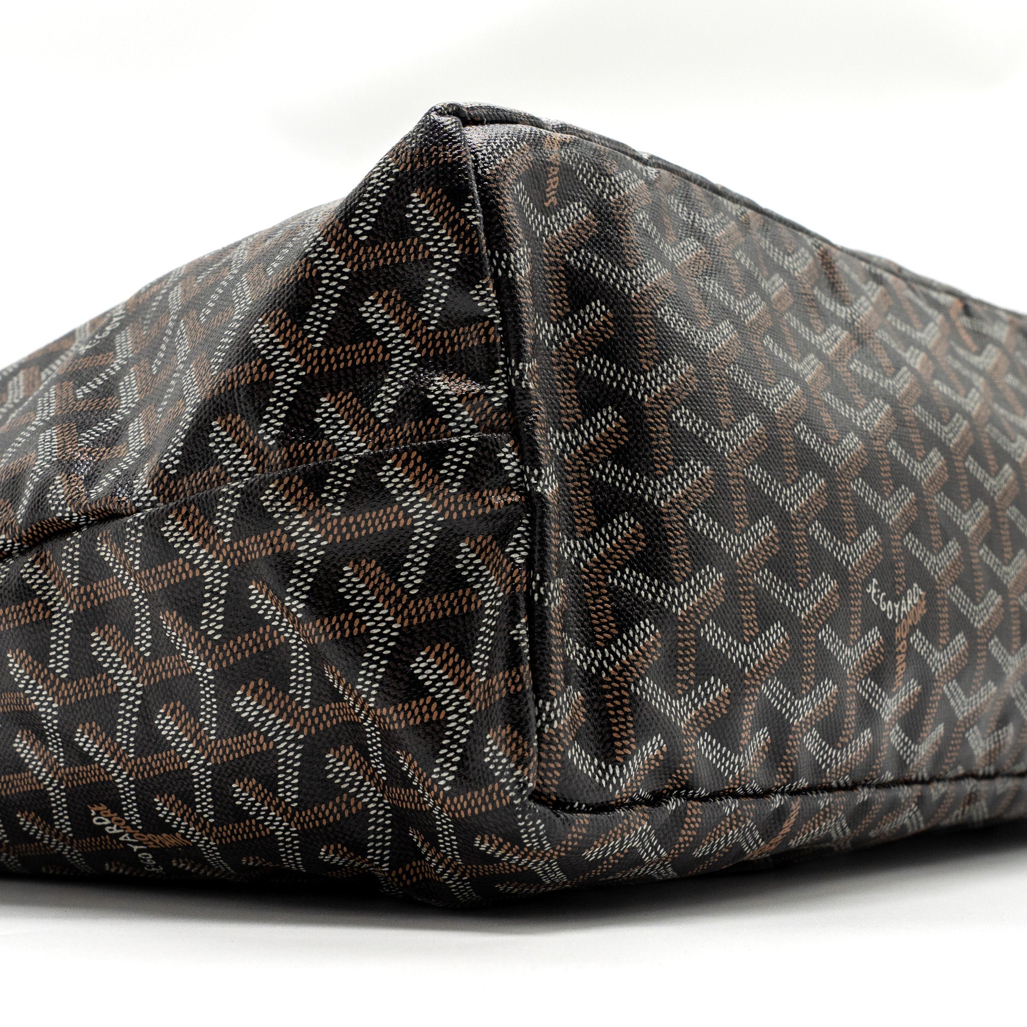GOYARD SAINT LOUIS PM TOTE BAG GOYARDINE CANVAS BLACK SHW