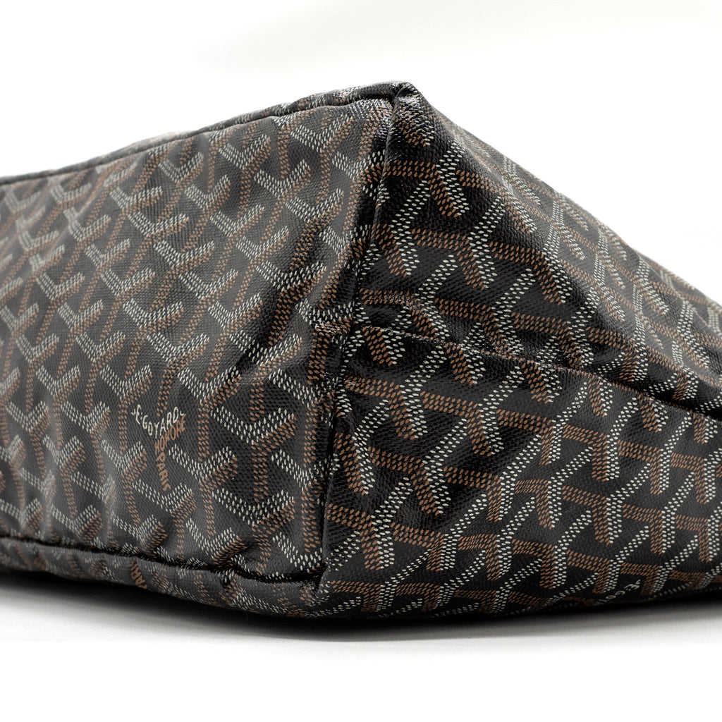 GOYARD SAINT LOUIS PM TOTE BAG GOYARDINE CANVAS BLACK SHW