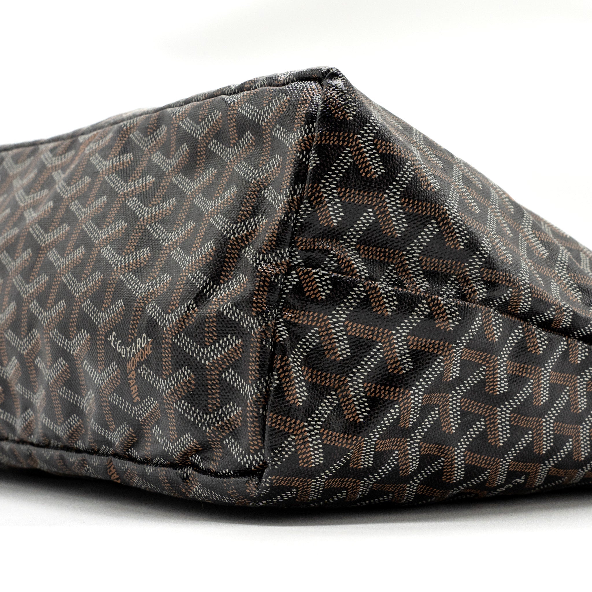GOYARD SAINT LOUIS PM TOTE BAG GOYARDINE CANVAS BLACK SHW