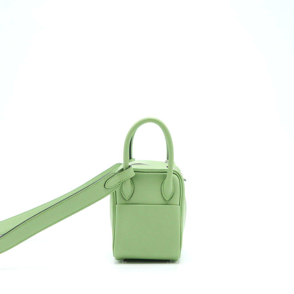 HERMES MINI LINDY SWIFT VERT CRIQUET SHW