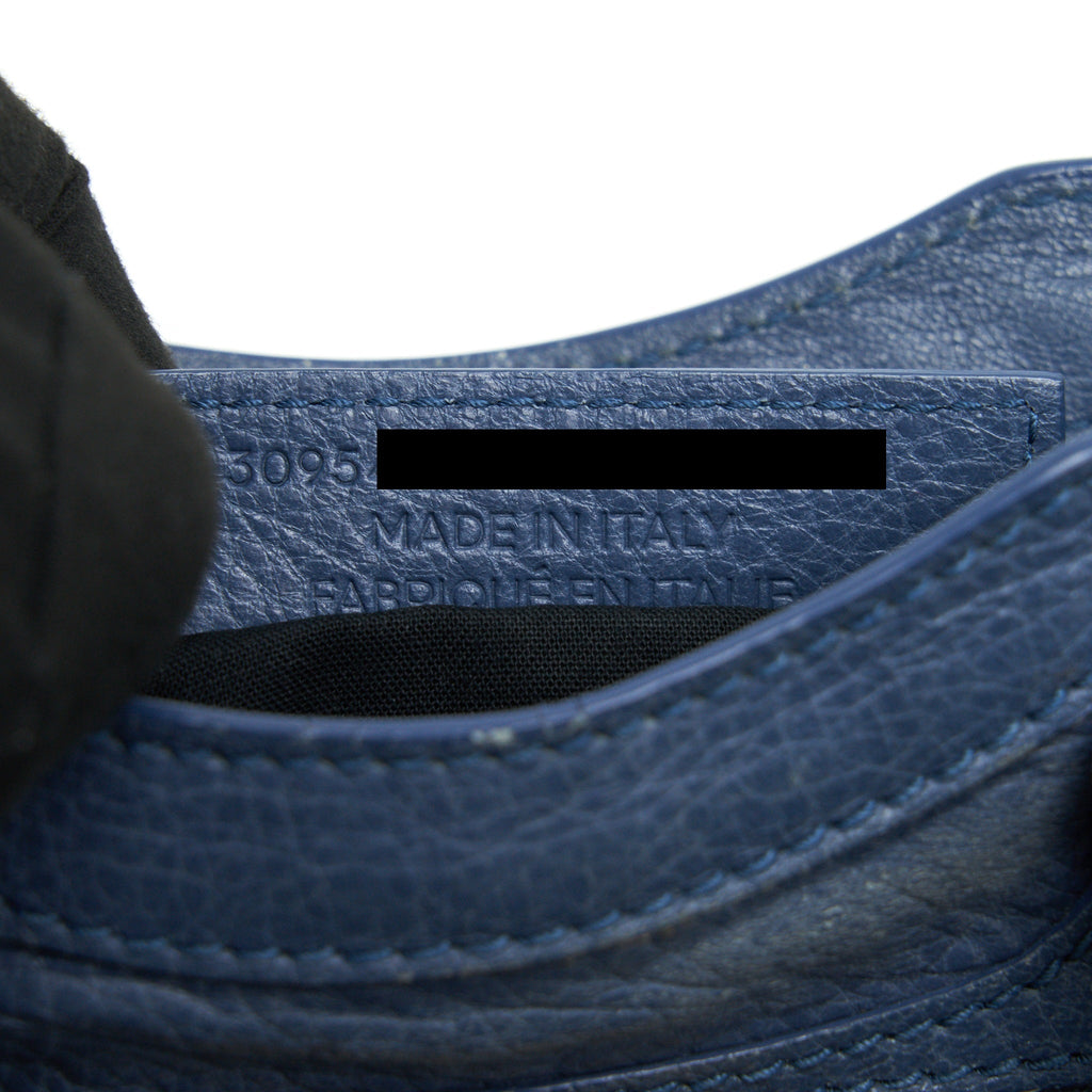 BALENCIAGA MINI CITY CROSSBODY BAG BLUE GHW
