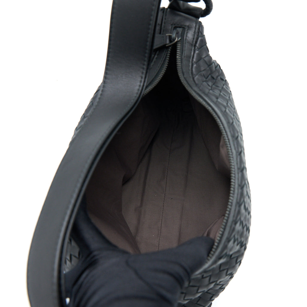 BOTTEGA VENETA HOBO BAG INTRECCIATO BLACK