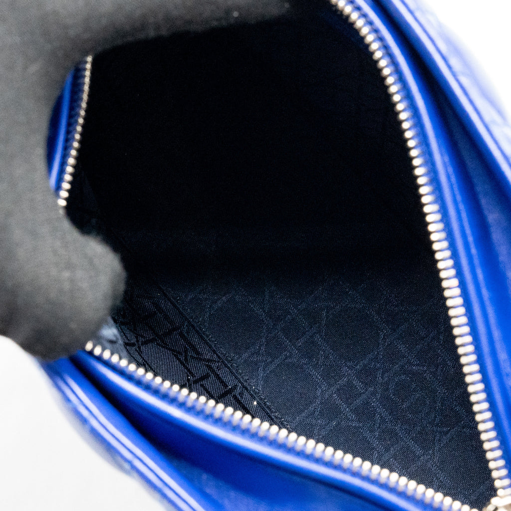 DIOR MEDIUM LADY DIOR LAMBSKIN BLUE SHW