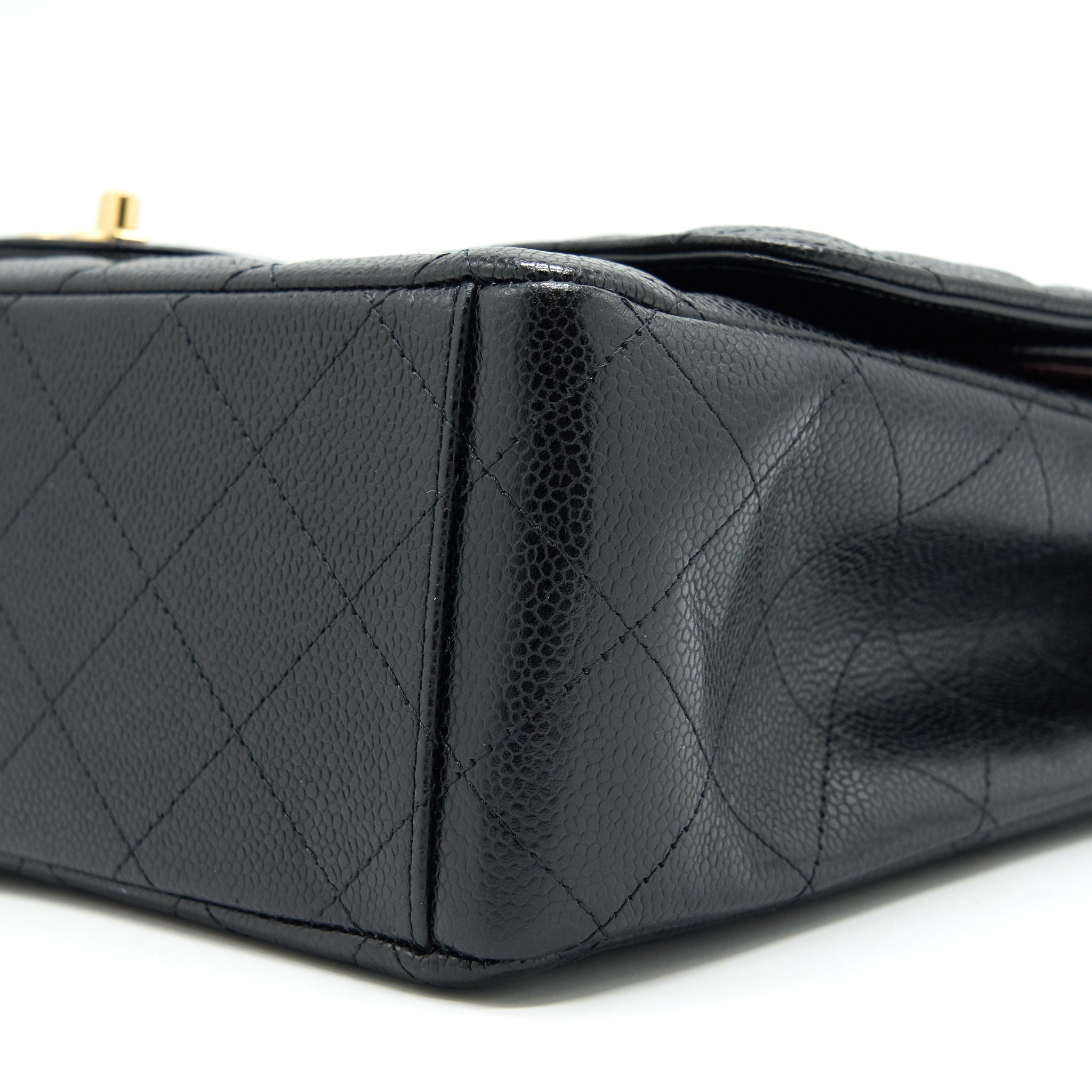 CHANEL MAXI CLASSIC DOUBLE FLAP CAVIAR BLACK GHW SERIAL 20