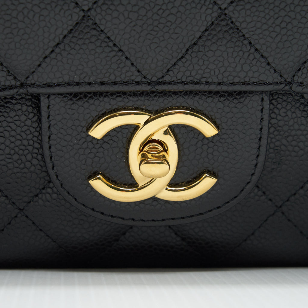 CHANEL MAXI CLASSIC DOUBLE FLAP CAVIAR BLACK GHW SERIAL 20