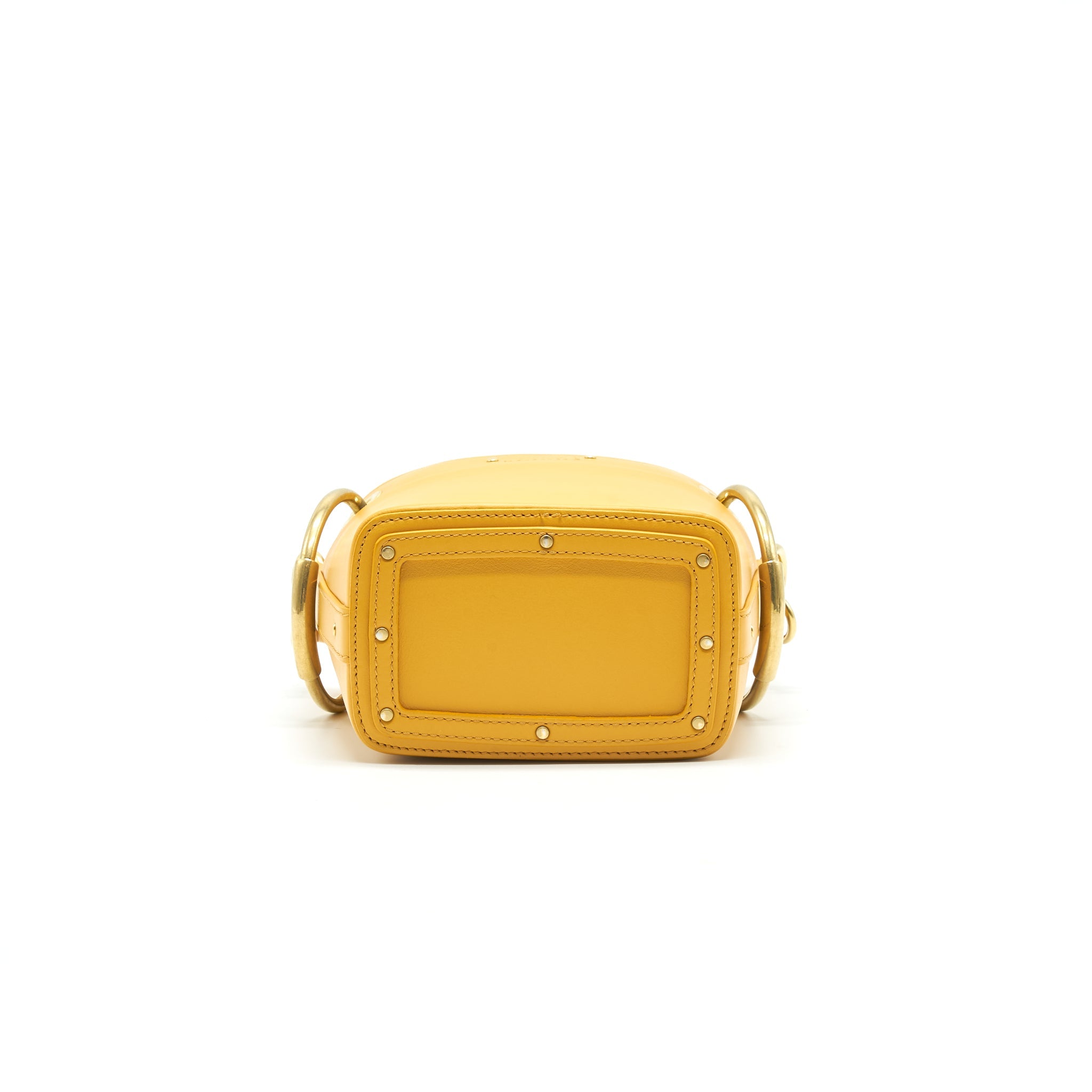 CHLOE ROY MINI LEATHER BUCKET BAG BURNING CAMEL