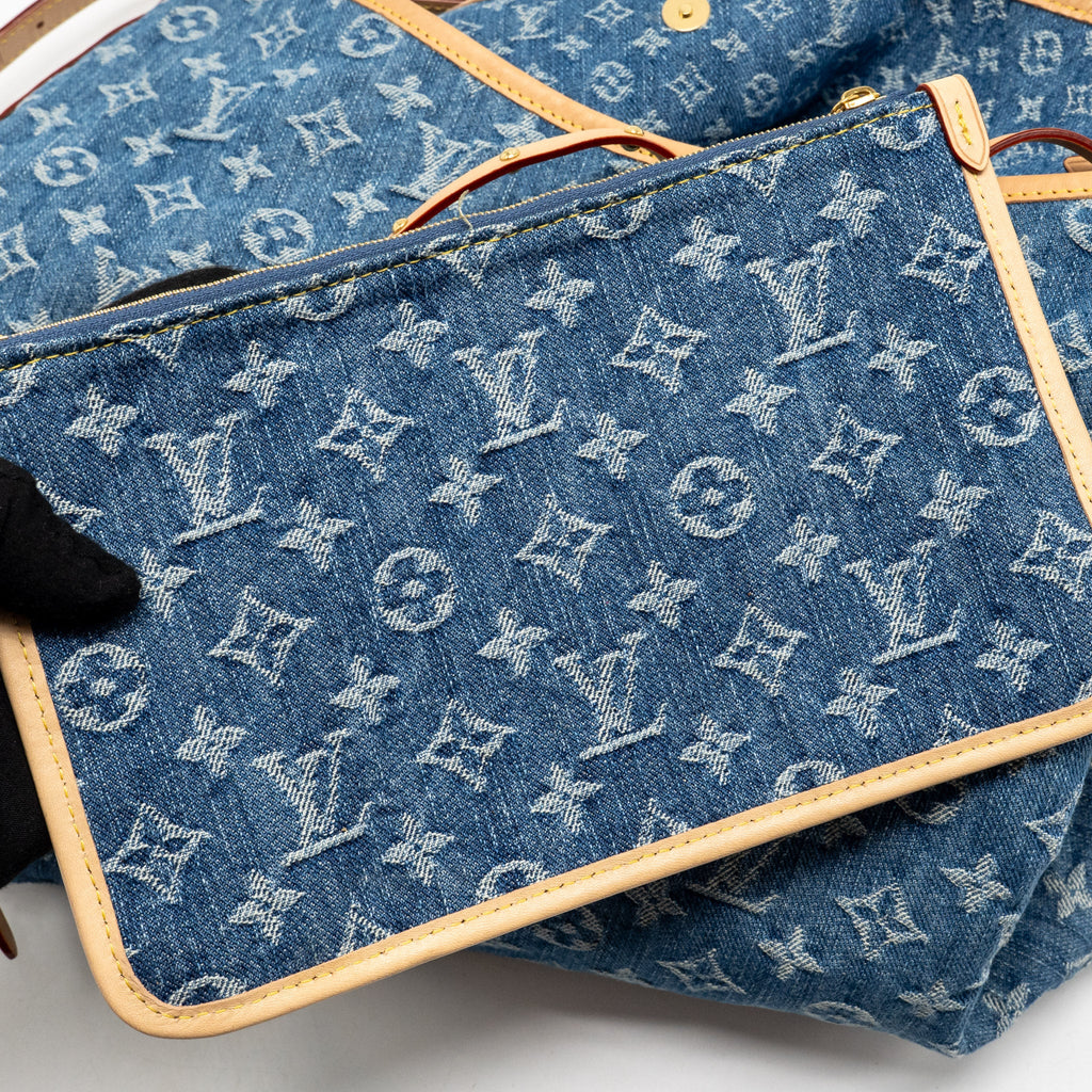 LOUIS VUITTON CARRYALL MM MONOGRAM DENIM BLUE GHW