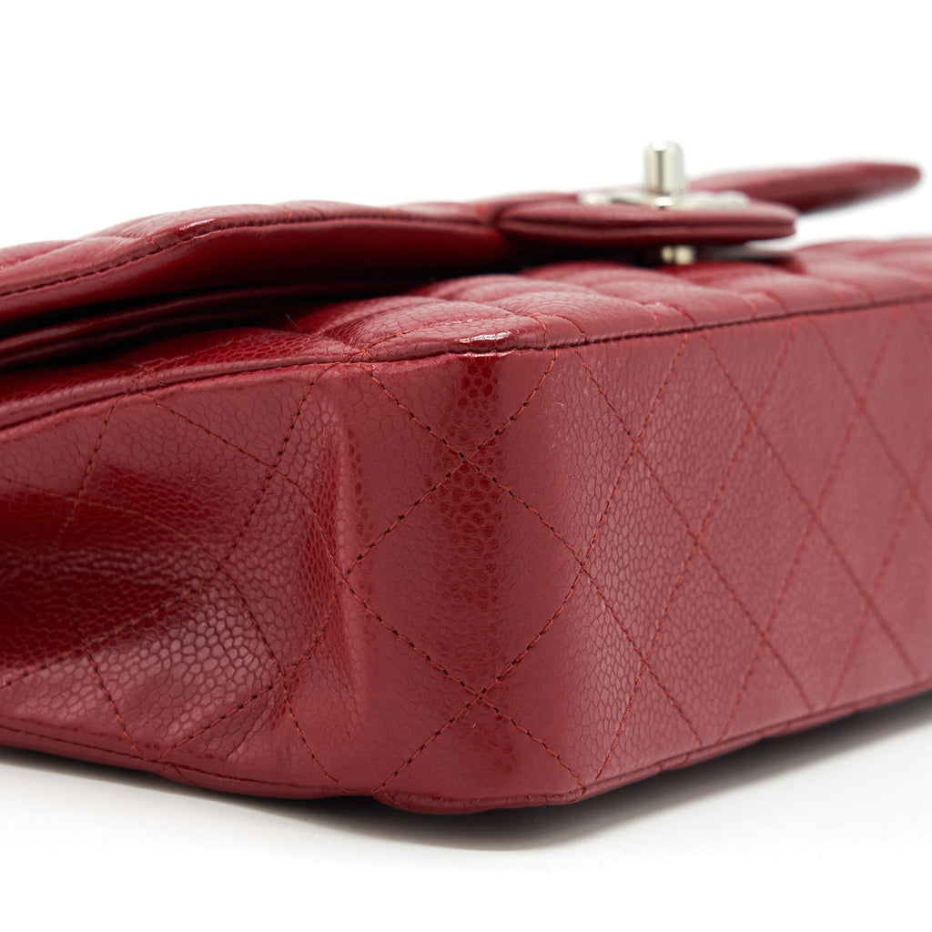 CHANEL MEDIUM CLASSIC DOUBLE FLAP BAG CAVIAR RED SHW