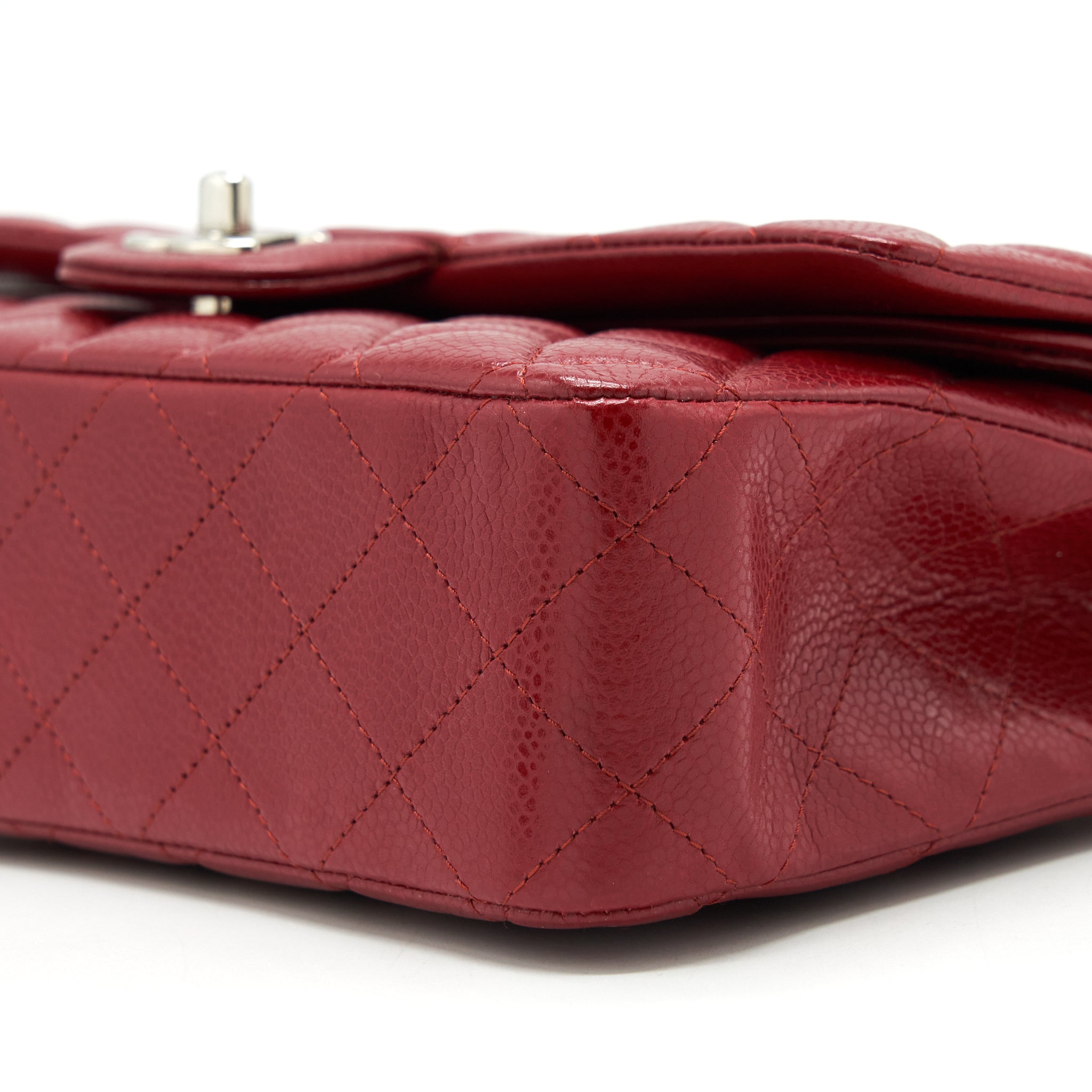 CHANEL MEDIUM CLASSIC DOUBLE FLAP BAG CAVIAR RED SHW