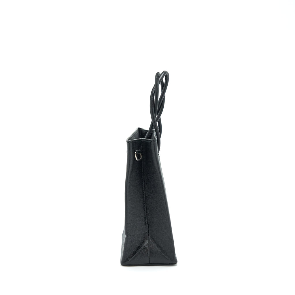 BALENCIAGA TOP HANDLE SHOPPING TOTE BAG CALFSKIN BLACK SHW
