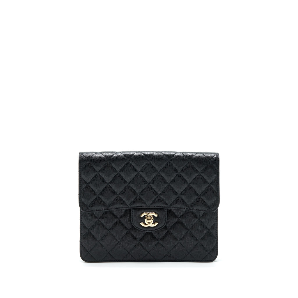 CHANEL FLAP CASE BLACK CAVIAR LGHW