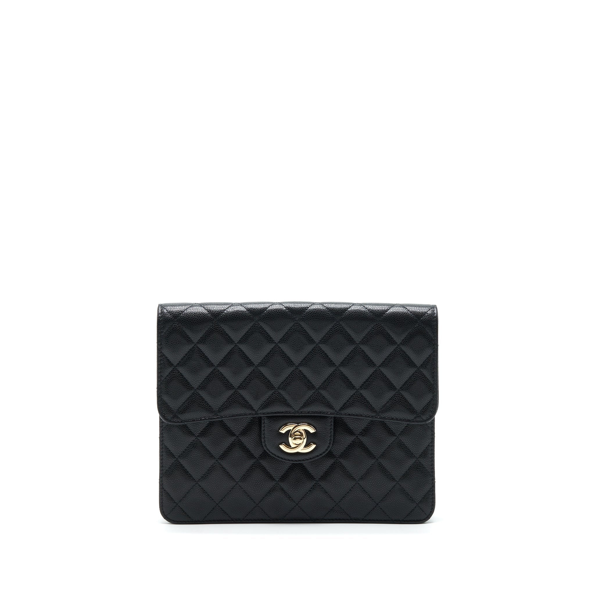 CHANEL FLAP CASE BLACK CAVIAR LGHW