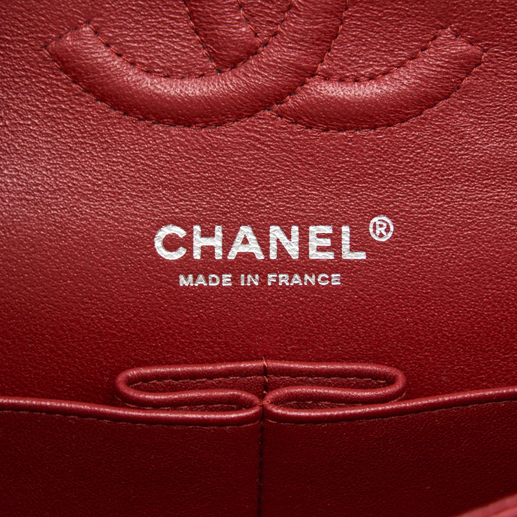 CHANEL MEDIUM CLASSIC DOUBLE FLAP BAG CAVIAR RED SHW