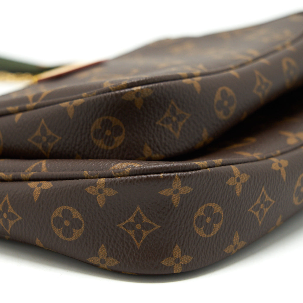 LOUIS VUITTON MULTI POCHETTE ACCESSORIES MONOGRAM CANVAS WITH KHAKI STRAP
