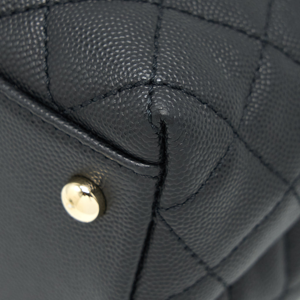 CHANEL MEDIUM COCO HANDLE 28CM CAVIAR BLACK LGHW