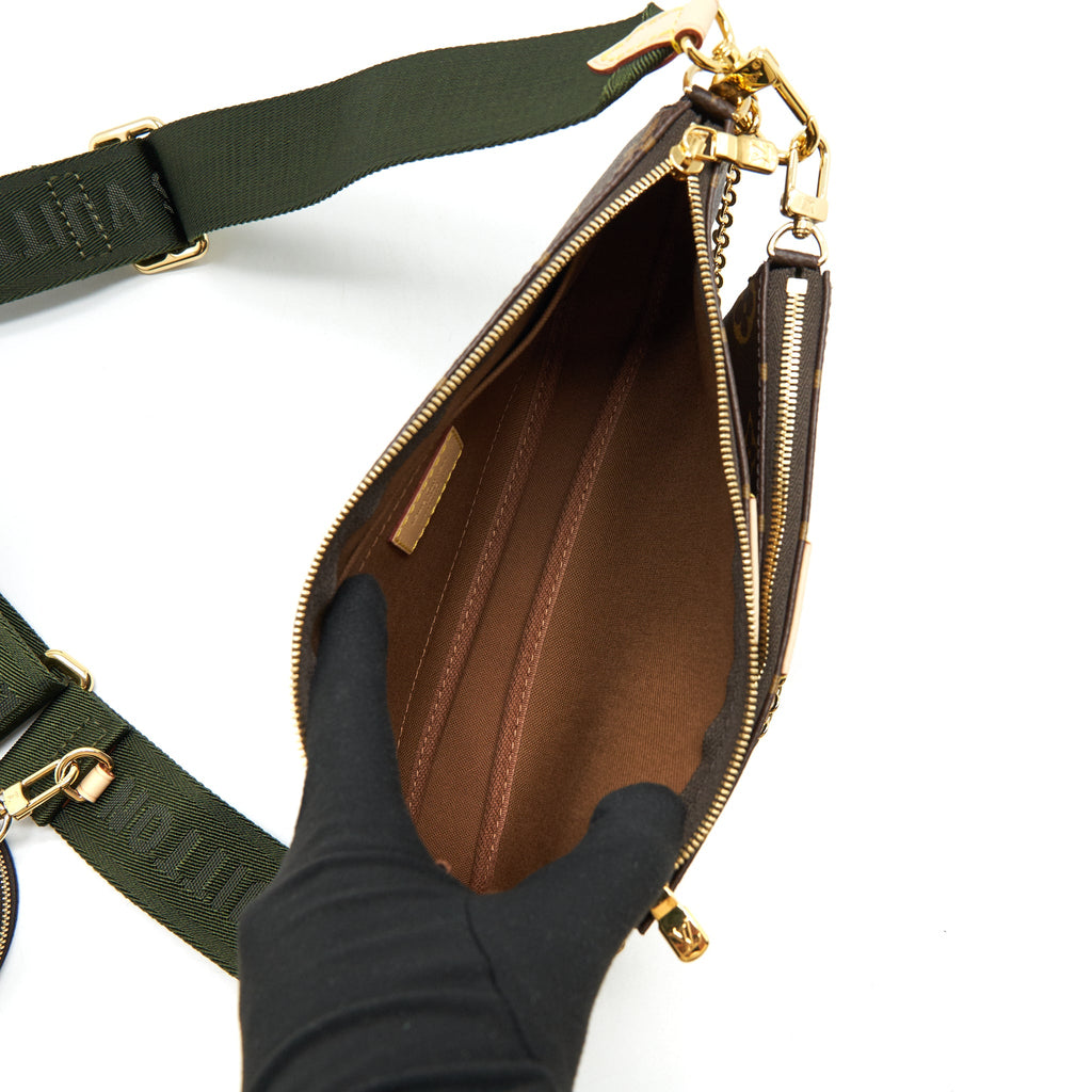 LOUIS VUITTON MULTI POCHETTE ACCESSORIES MONOGRAM CANVAS WITH KHAKI STRAP