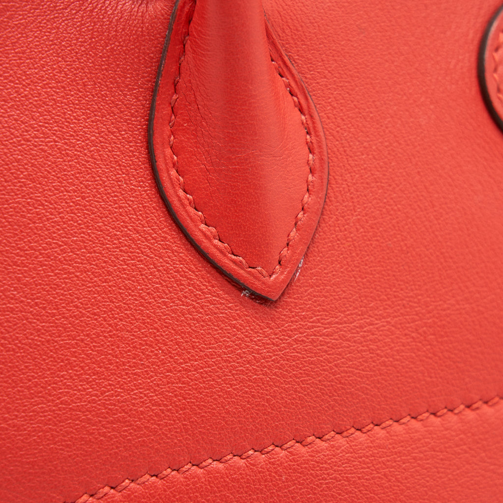 HERMES BOLIDE 27 SWIFT LEATHER RED WITH SHW