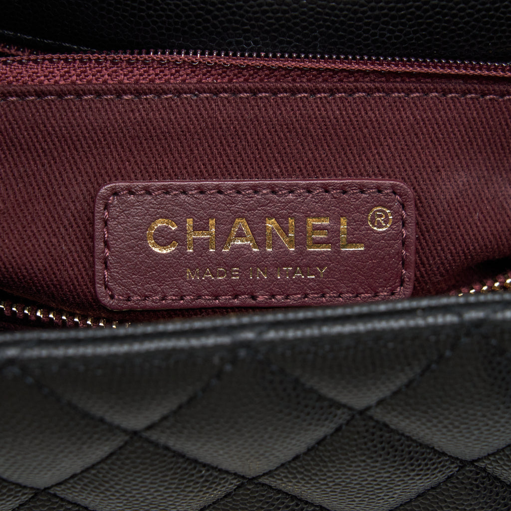 CHANEL MEDIUM COCO HANDLE 28CM CAVIAR BLACK LGHW