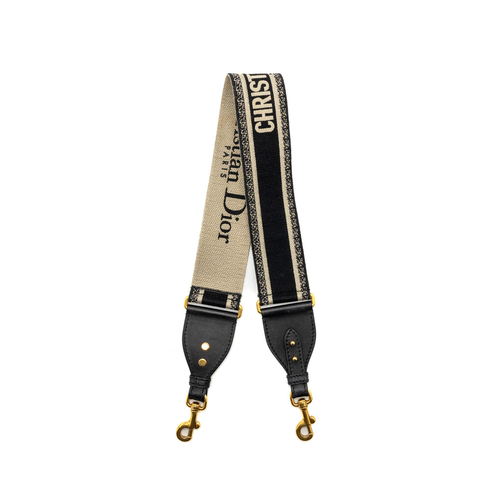 DIOR SHOULDER STRAP OBLIQUE CANVAS BLACK GHW