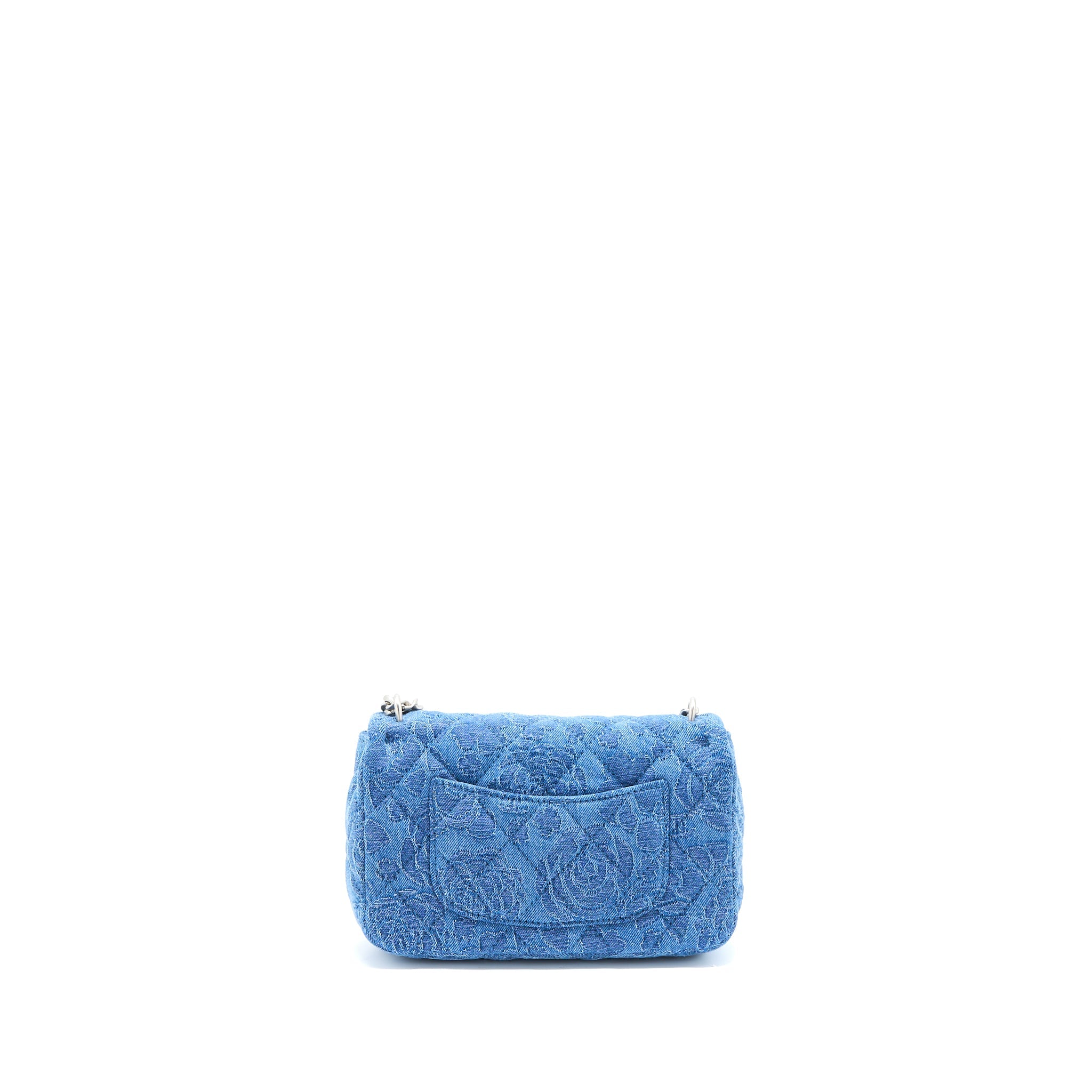 CHANEL COCO LOVE FLAP BAG CAMELLIA DENIM BLUE SHW (MICROCHIP)