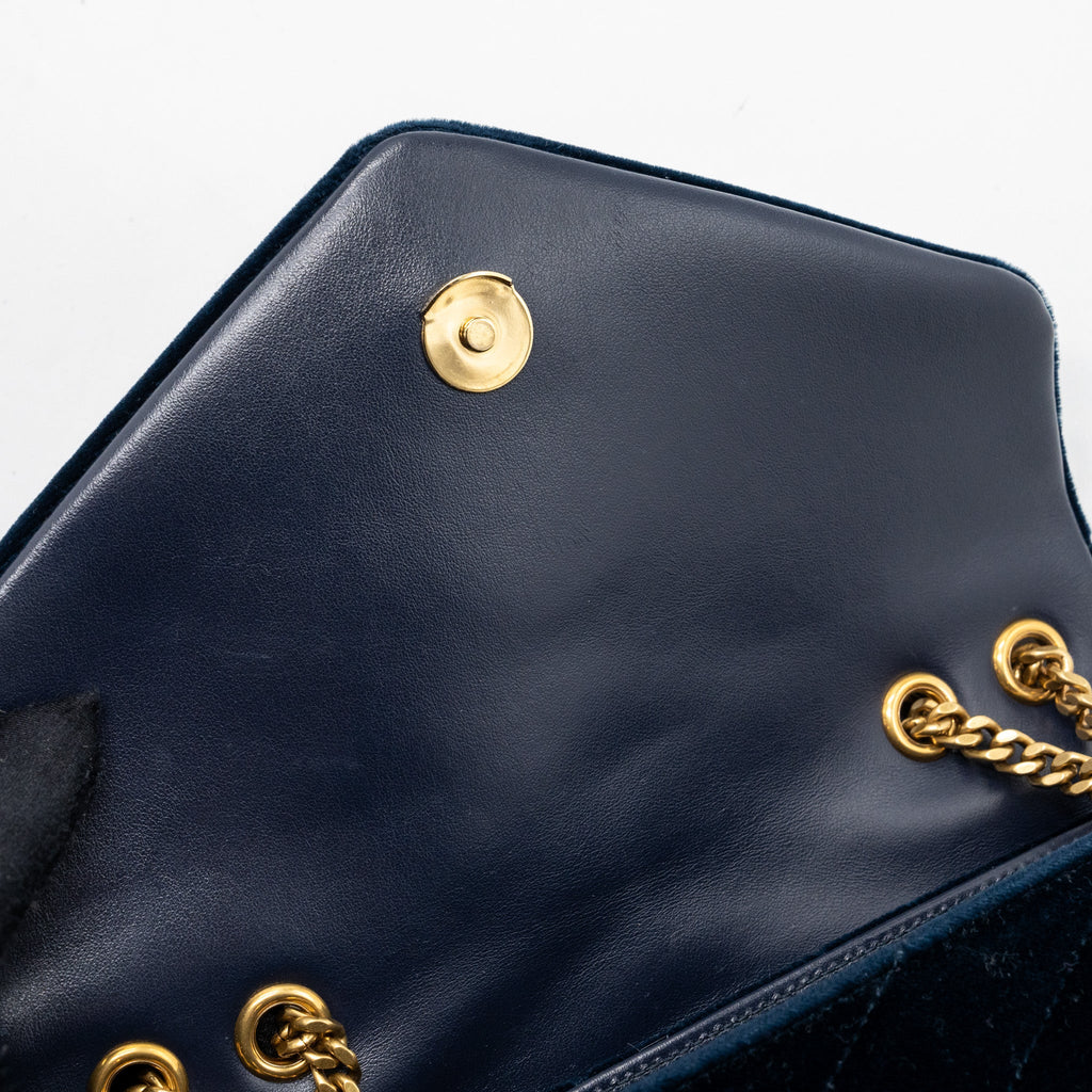 SAINT LAURENT /YSL MEDIUM LOU LOU IN VELVET BLUE GHW