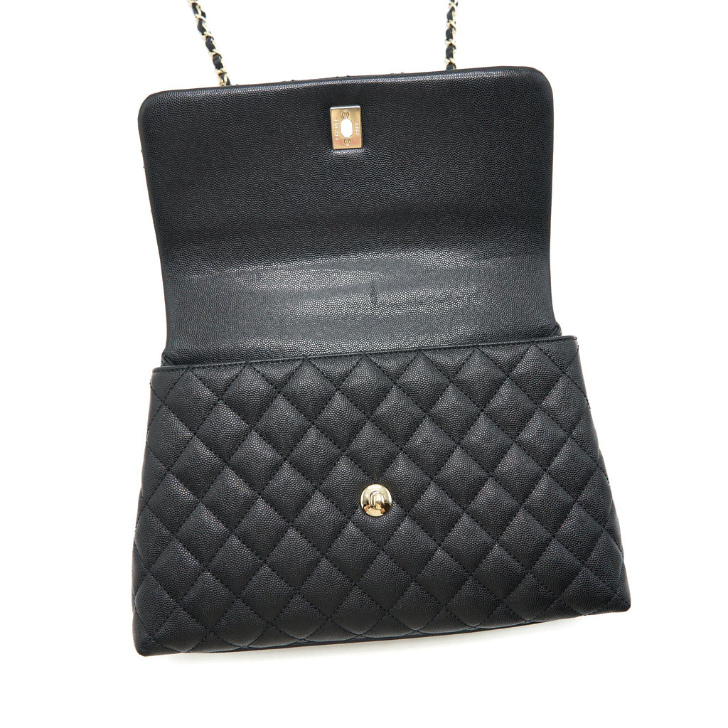 CHANEL MEDIUM COCO HANDLE 28CM CAVIAR BLACK LGHW