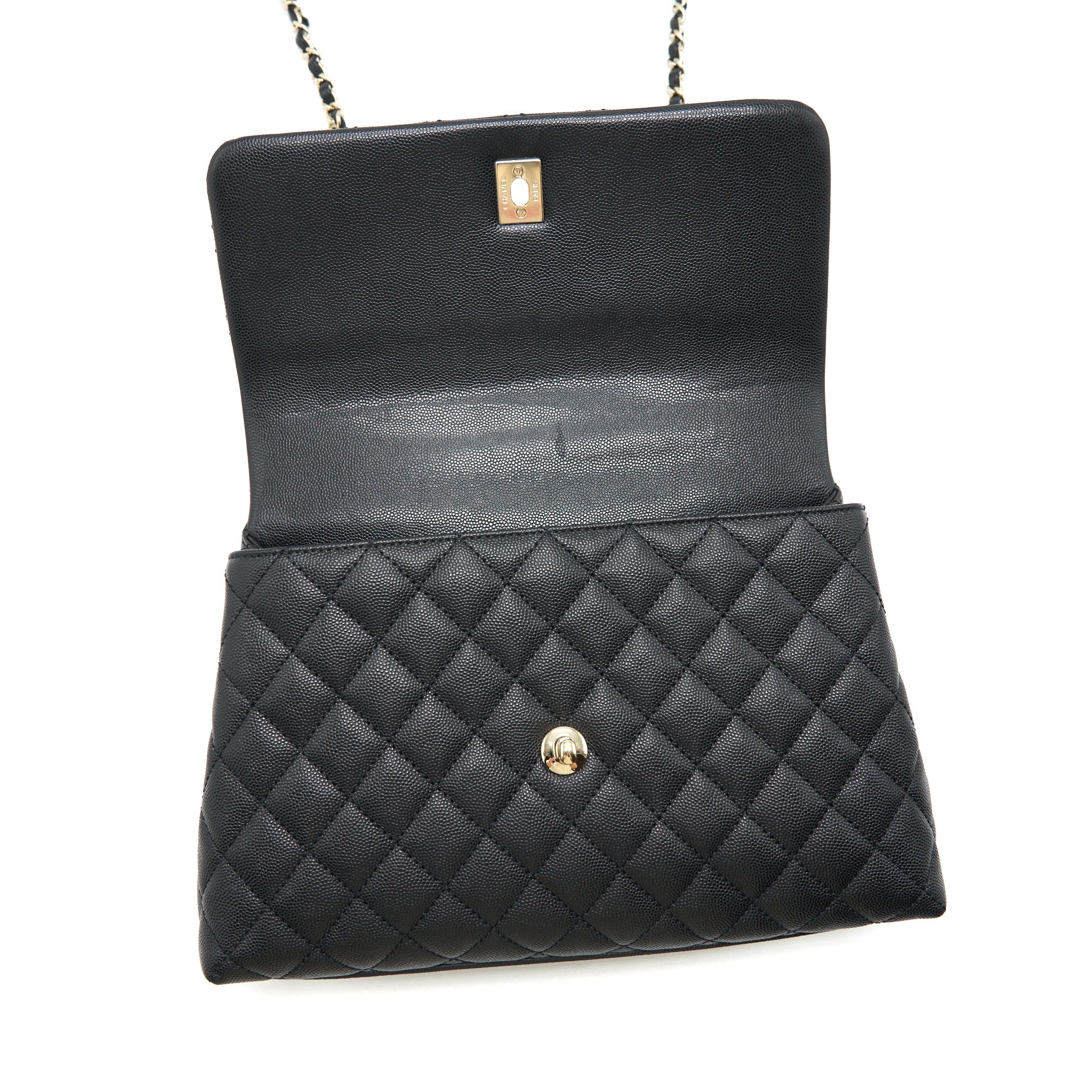 CHANEL MEDIUM COCO HANDLE 28CM CAVIAR BLACK LGHW