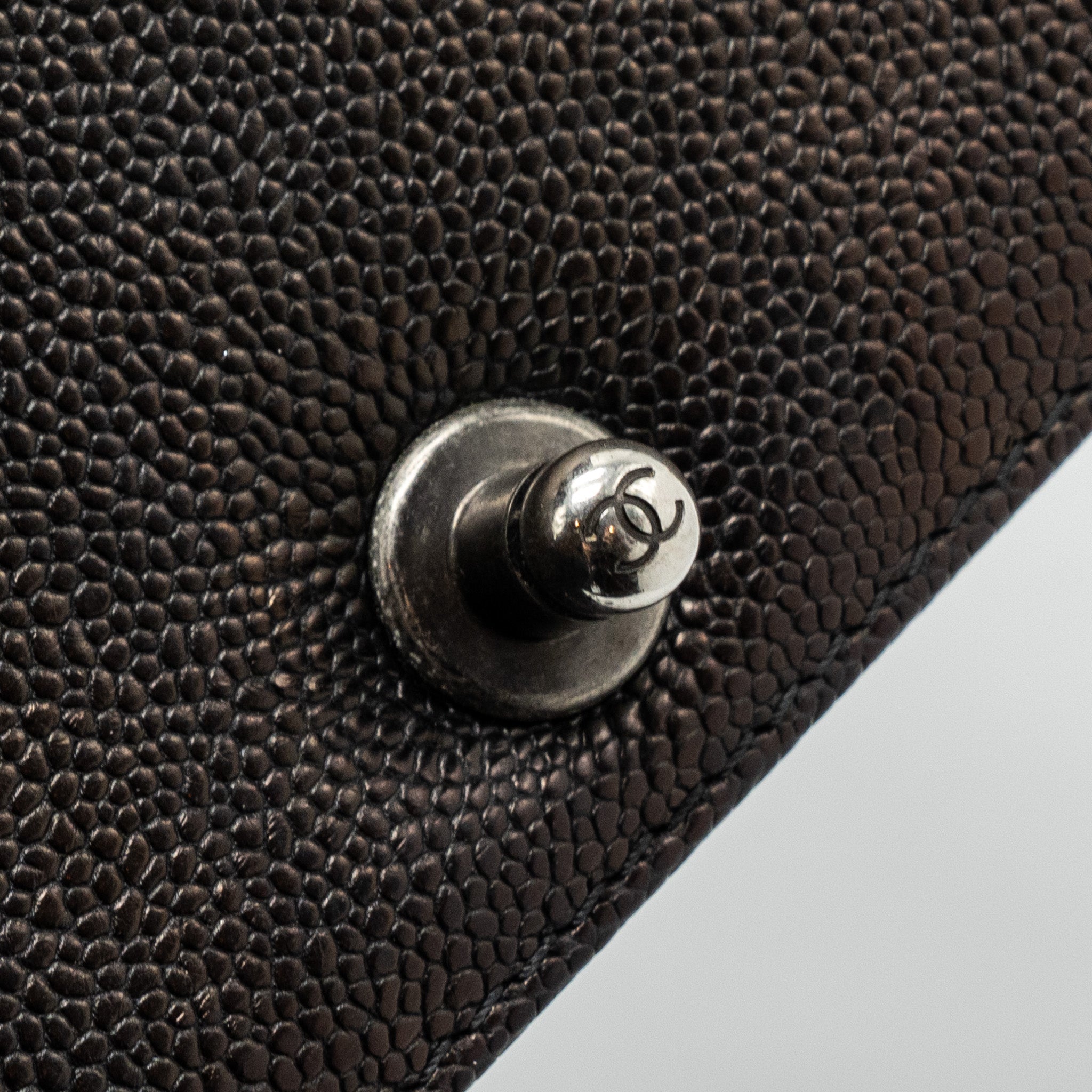 CHANEL SMALL BOY BAG CAVIAR BLACK RUTHENIUM HARDWARE