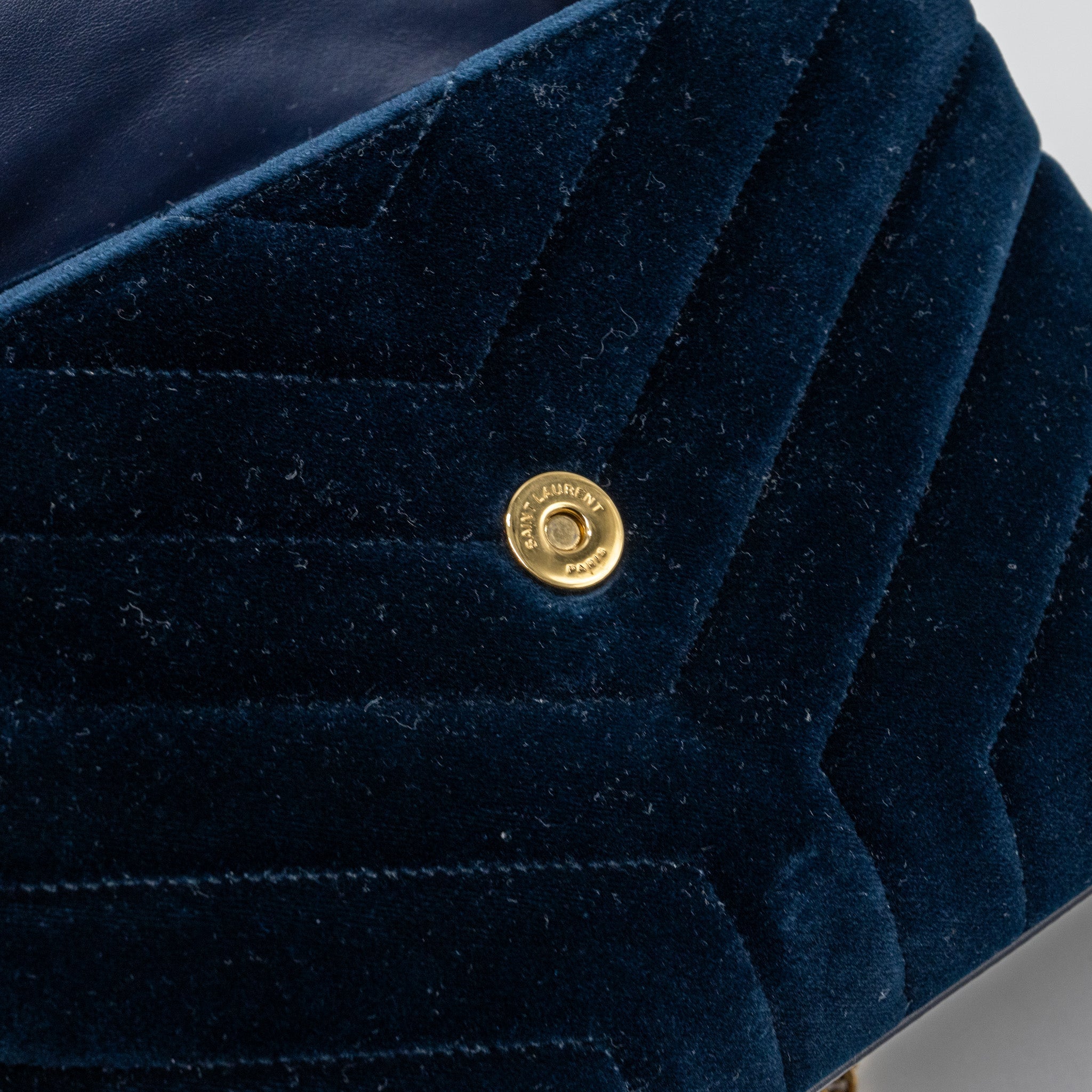 SAINT LAURENT /YSL MEDIUM LOU LOU IN VELVET BLUE GHW