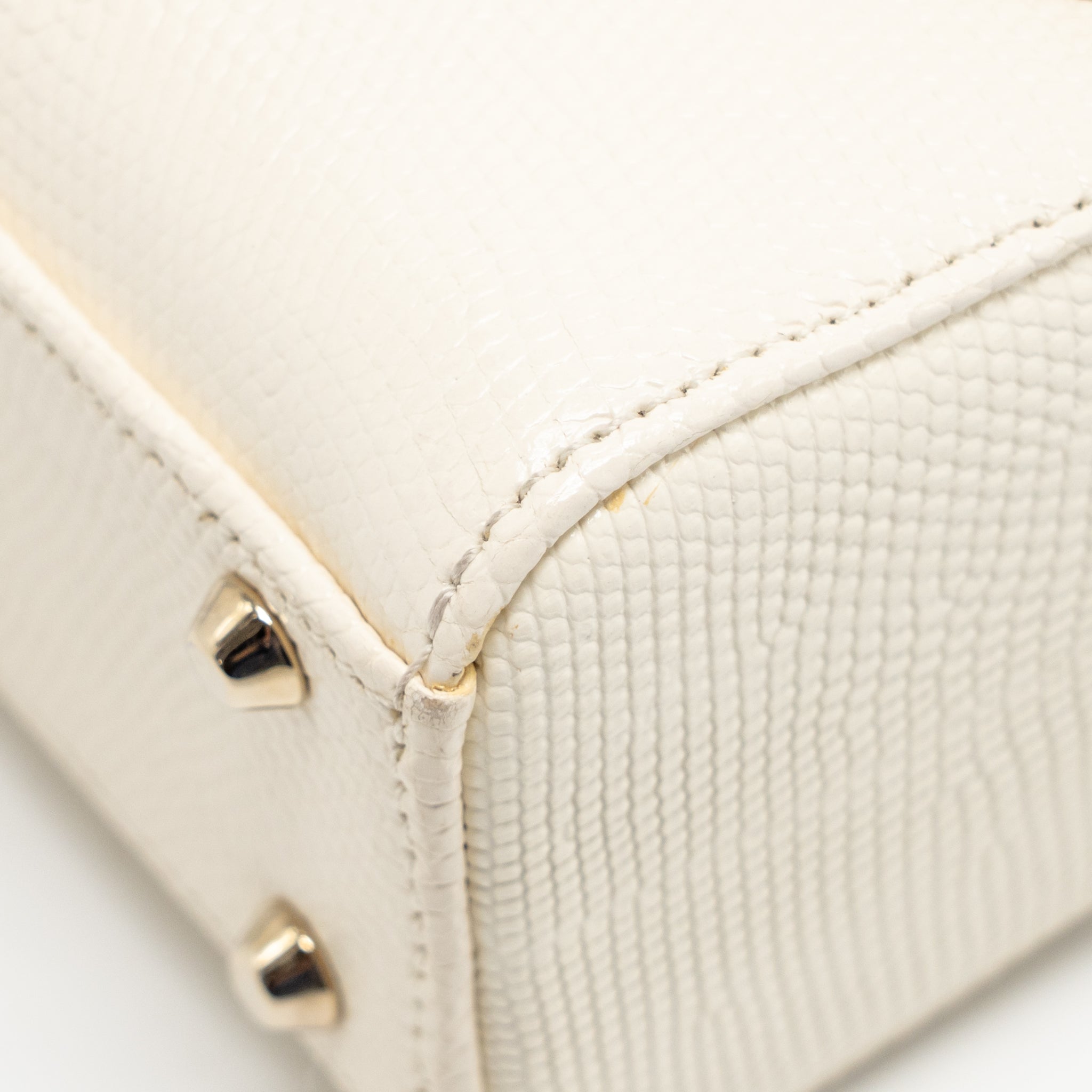 DIOR MINI LADY DIOR LIZARD WITH CRYSTAL WHITE LGHW