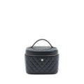 CHANEL TOP HANDLE VANITY CASE CAVIAR BLACK LGHW
