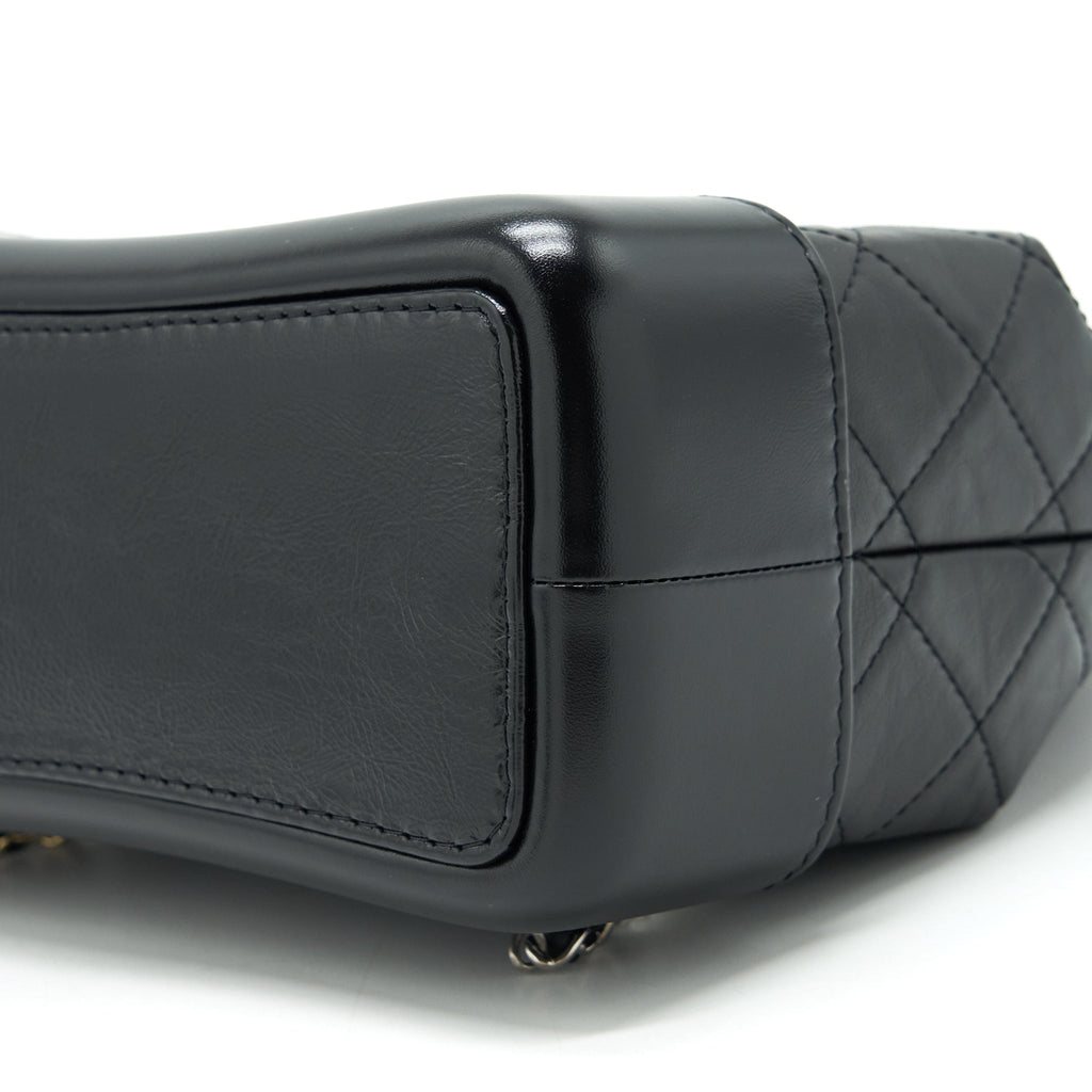 CHANEL SMALL GABRIELLE BACKPACK CALFSKIN BLACK MULTICOLOUR HARDWARE