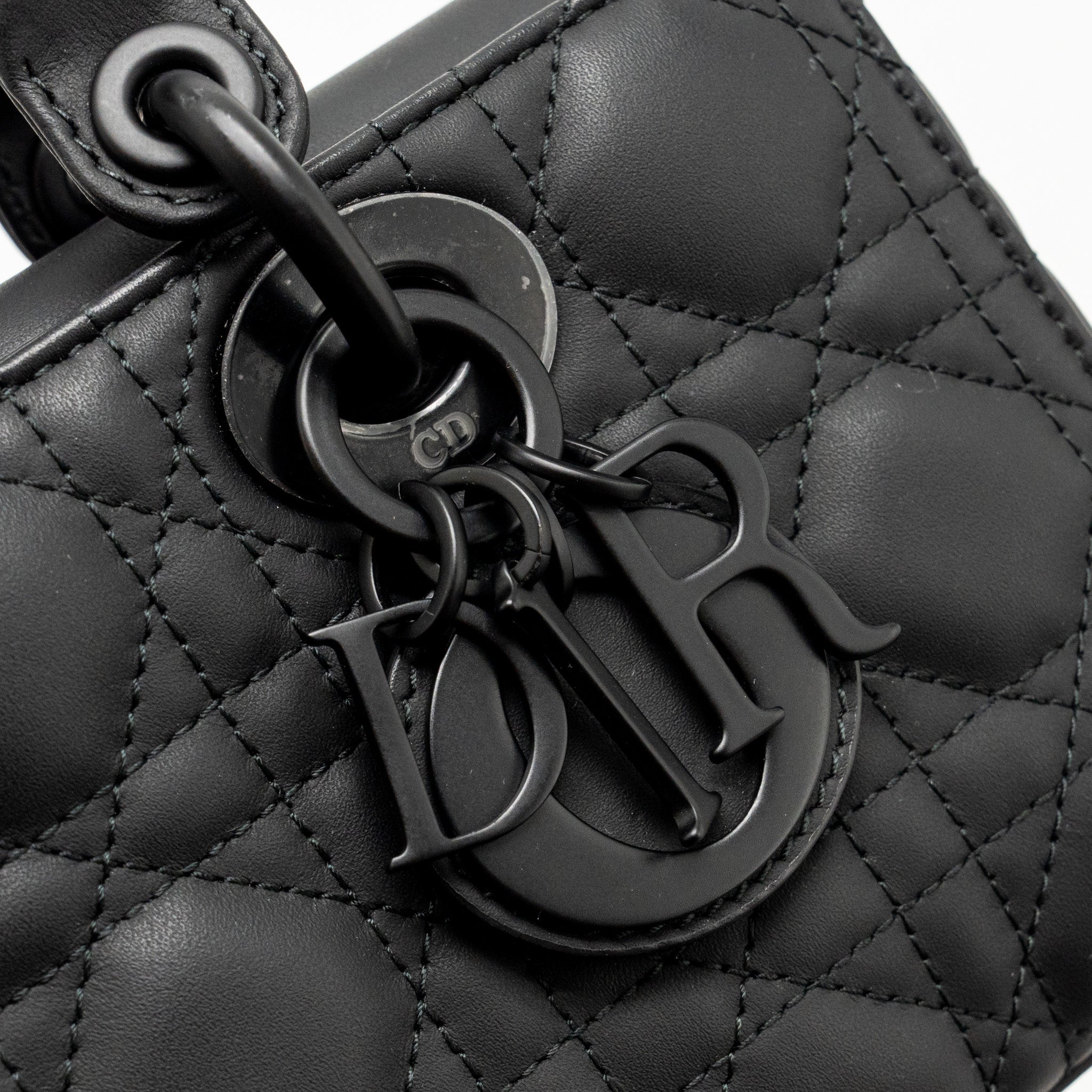 DIOR SMALL LADY D-JOY BAG BLACK ULTRAMATTE CALFSKIN SO BLACK