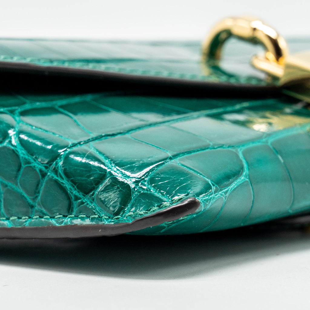 LOUIS VUITTON PADLOCK ON STRAP CROCODILE BRILLANT GREEN GHW