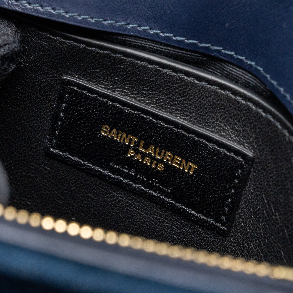 SAINT LAURENT /YSL MEDIUM LOU LOU IN VELVET BLUE GHW