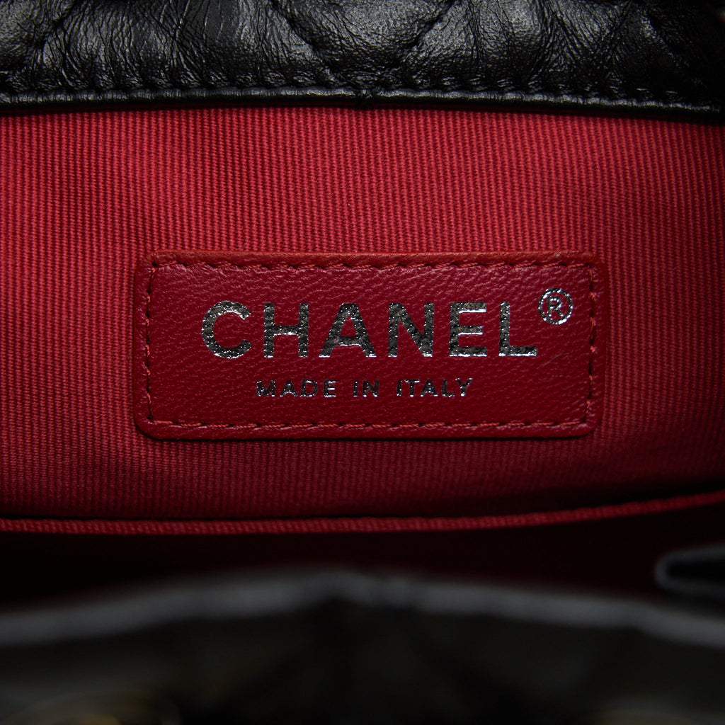 CHANEL SMALL GABRIELLE BACKPACK CALFSKIN BLACK MULTICOLOUR HARDWARE